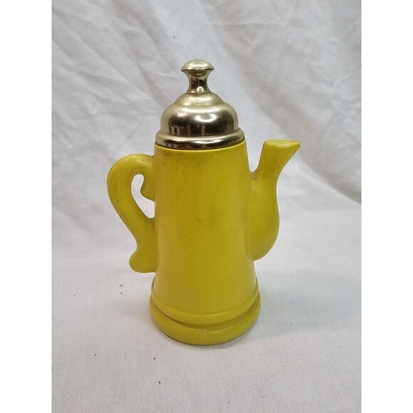 Avon Foam Bath Oil Empty Bottle Koffee Klatch Lilac Yellow Coffee Pot 5 Fl Oz - Picture 5 of 10